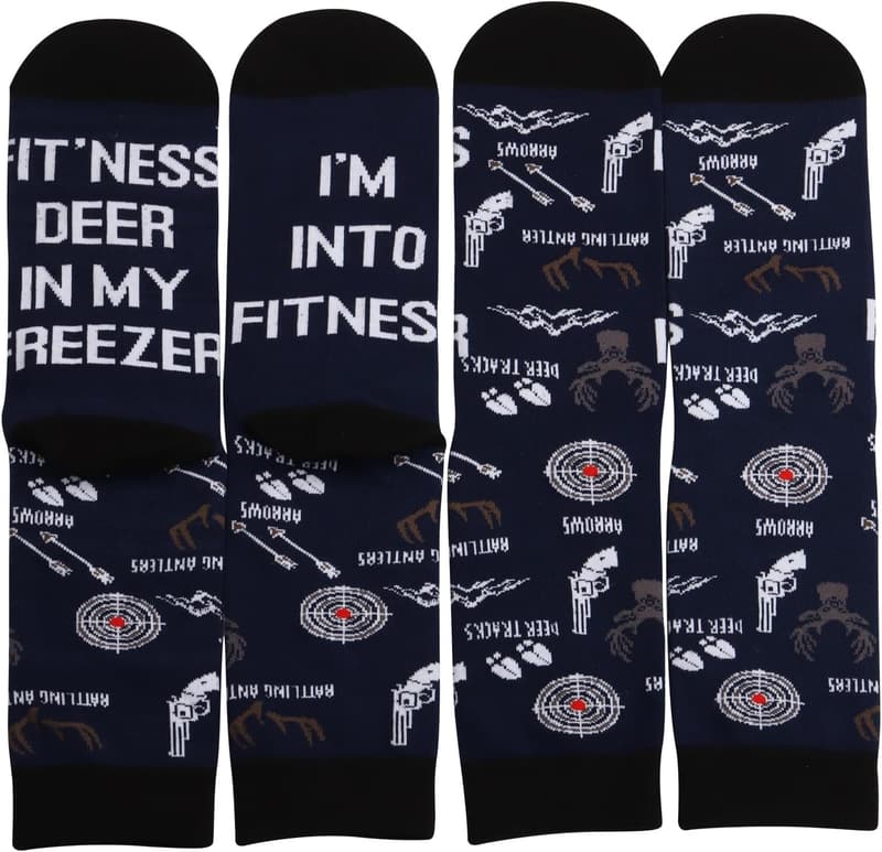 Funny Deer Hunting Socks for Hunters - 2 Pairs