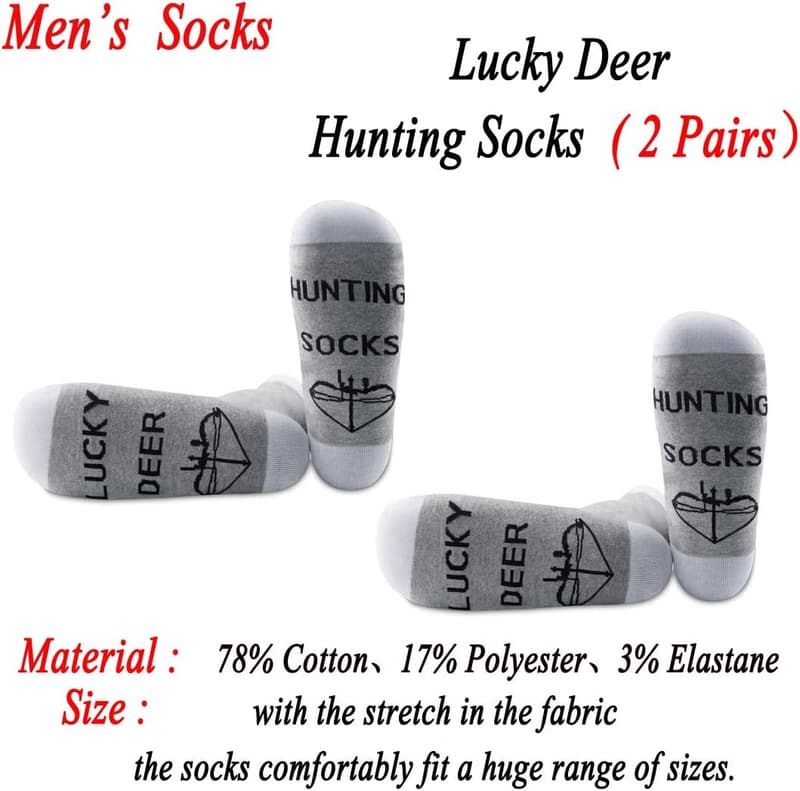 Hunting Gift: 2 Pairs of Lucky Deer Socks for Dad