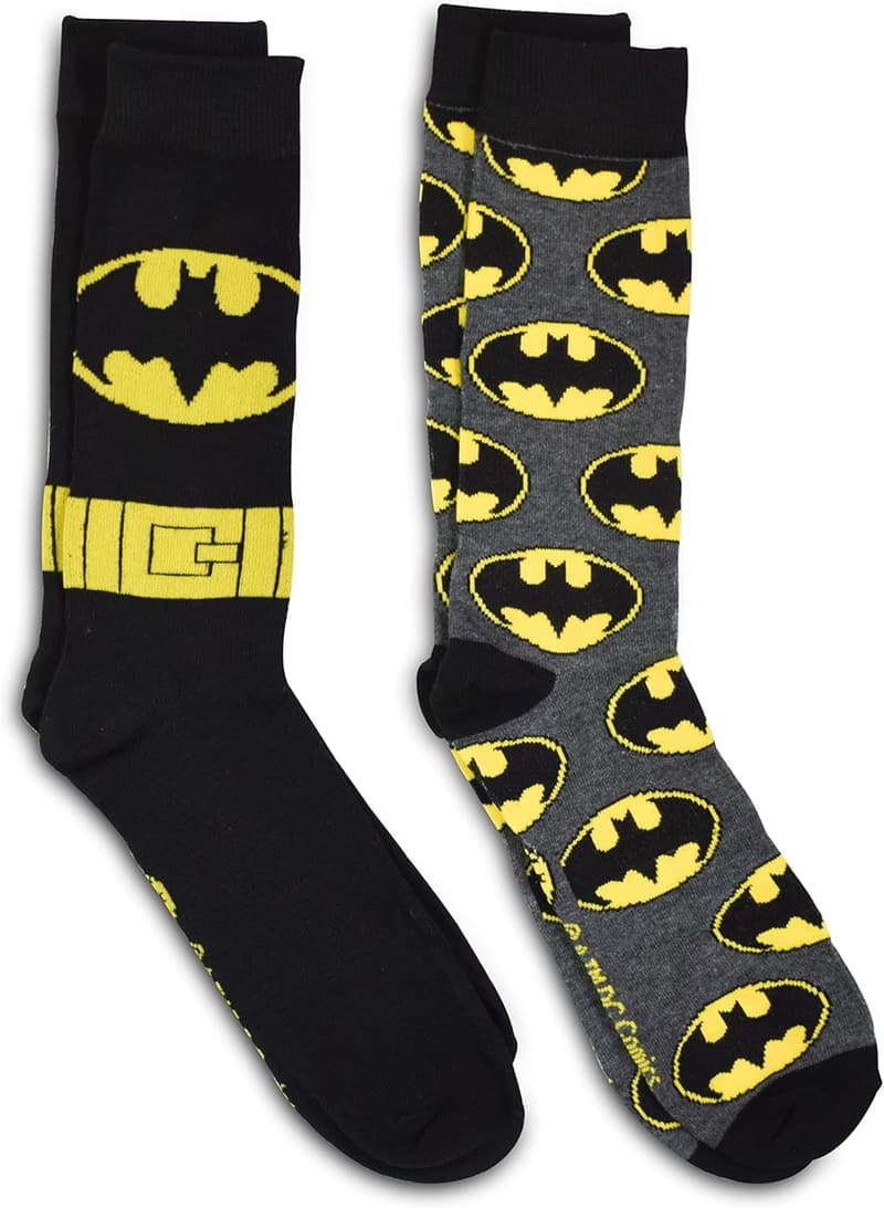 Batman Casual Crew Socks - 2 Pack for Fans, Unisex Adults