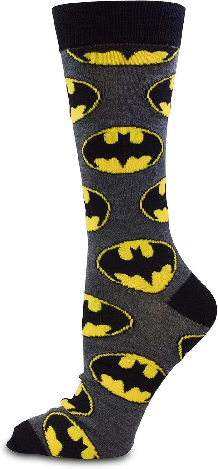 Batman Casual Crew Socks - 2 Pack for Fans, Unisex Adults