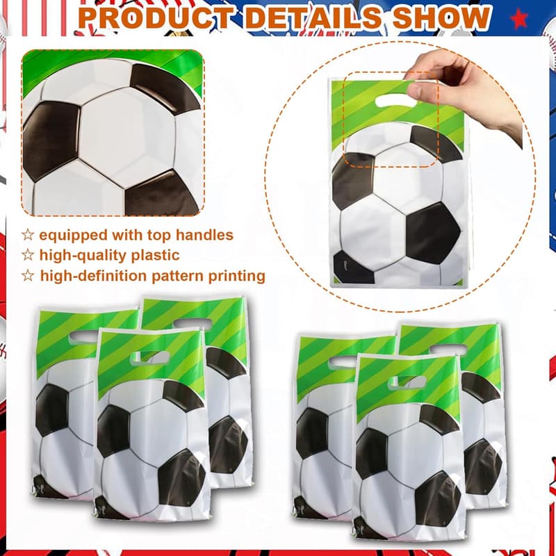 Soccer Party Favor Bags - 40PCS Goodie Bags for Birthdays
