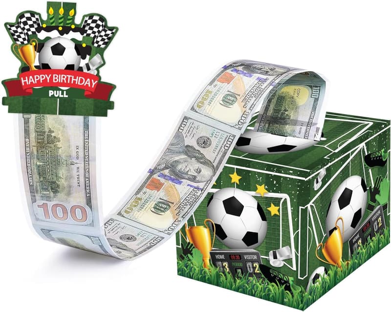 Soccer Ball Birthday Money Gift Box with DIY Surprise Features