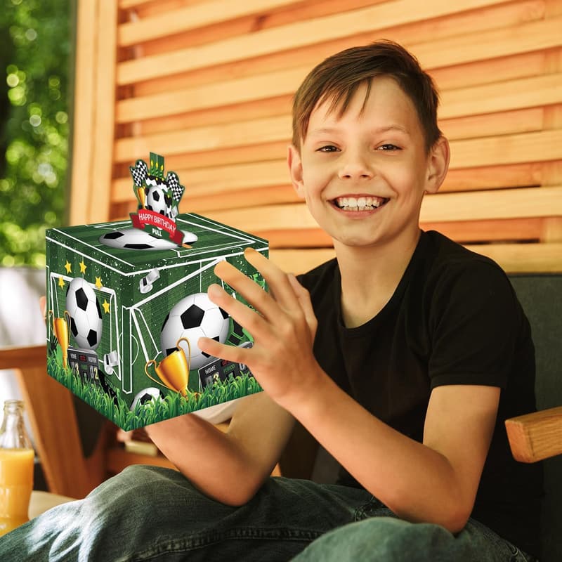 Soccer Ball Birthday Money Gift Box with DIY Surprise Features