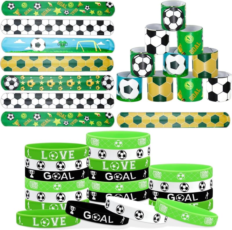 Soccer Party Favors: 40 Silicone Wristbands & Bracelets