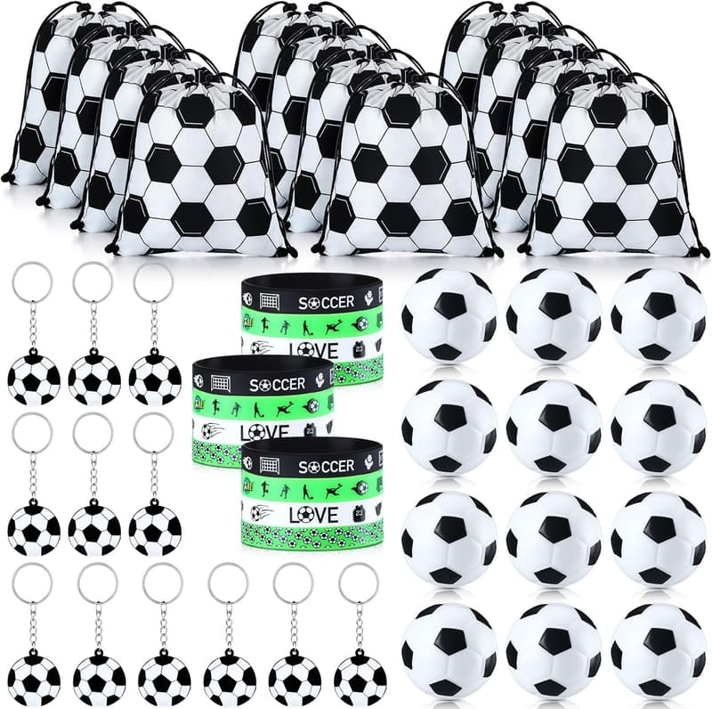 Soccer Party Supplies Set for Kids - 48 Pcs Gifts & Favors