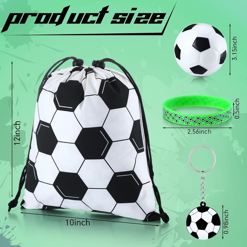 Soccer Party Supplies Set for Kids - 48 Pcs Gifts & Favors
