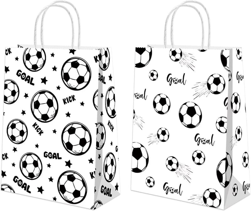 Soccer Birthday Party Goodie Bags (16 Pcs) with Handles