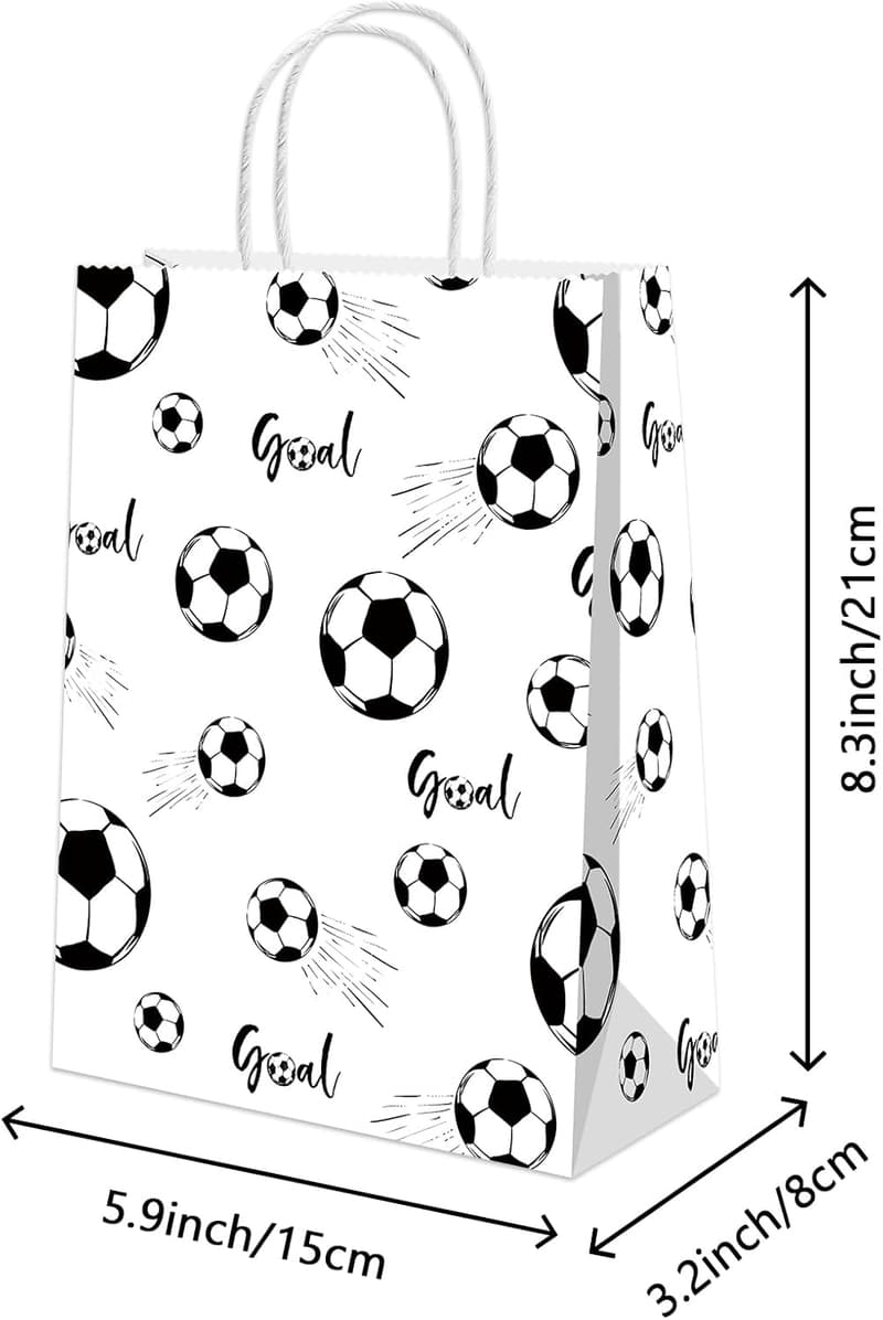 Soccer Birthday Party Goodie Bags (16 Pcs) with Handles