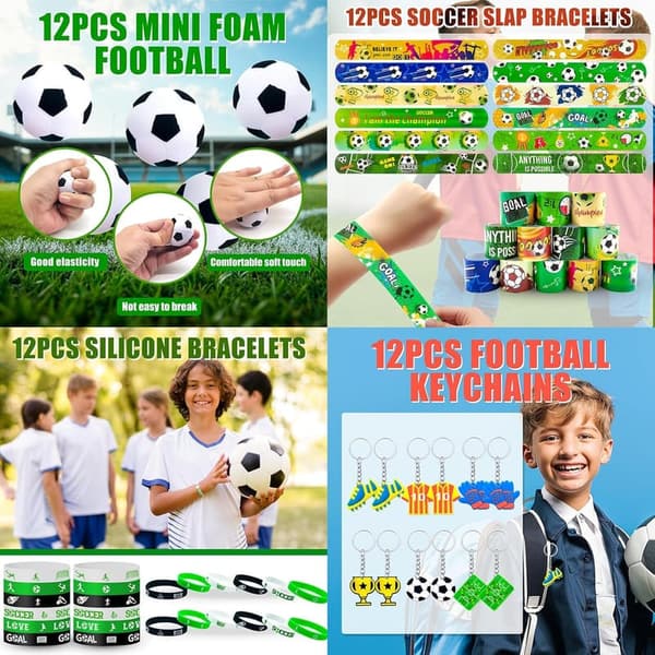 Soccer Birthday Party Supplies - 208 Pcs Set with Favors & Decorations