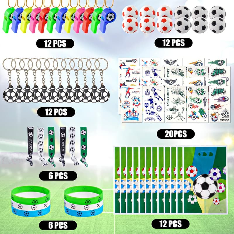 Soccer Theme Party Supplies Set - 80PCS Decorations & Favors