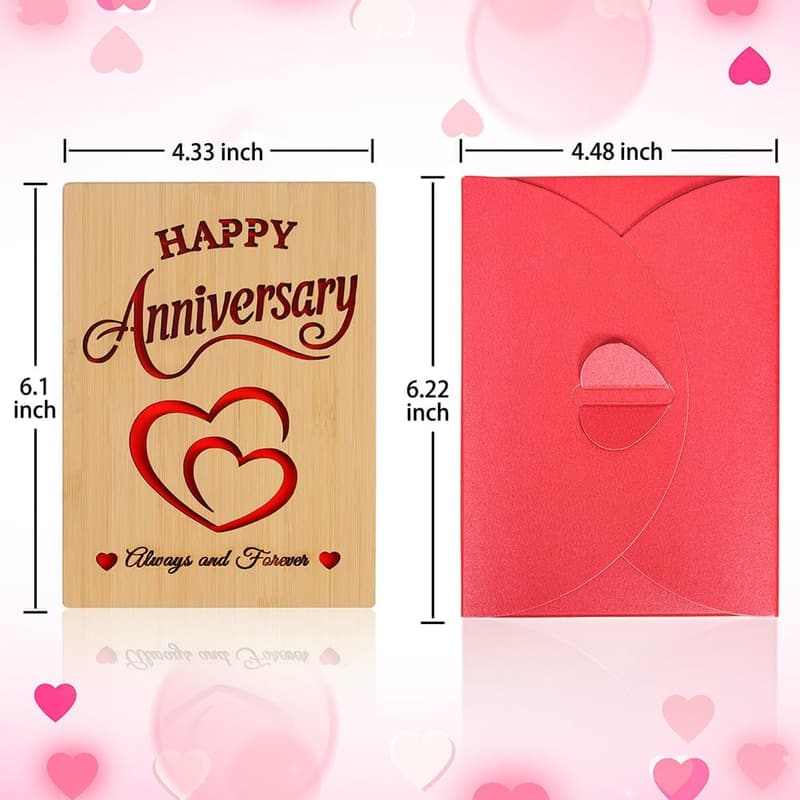 Anniversary Card for Couples - Wooden Design, Always & Forever