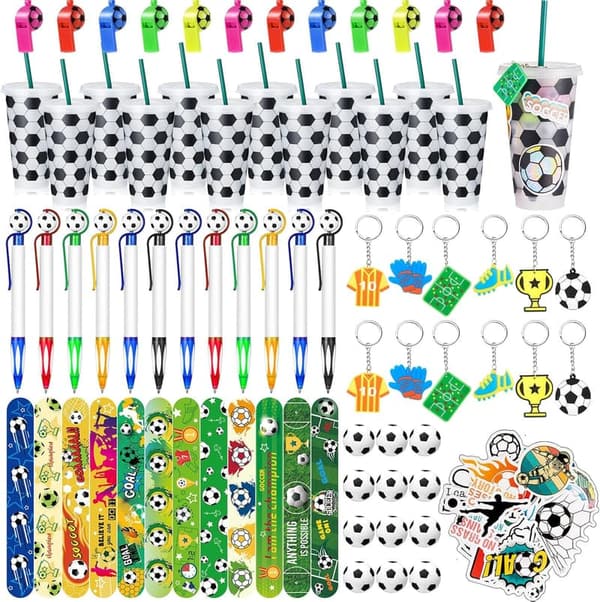 Soccer Party Favors Set – 122 Pcs Goodie Bag Fillers for Birthdays