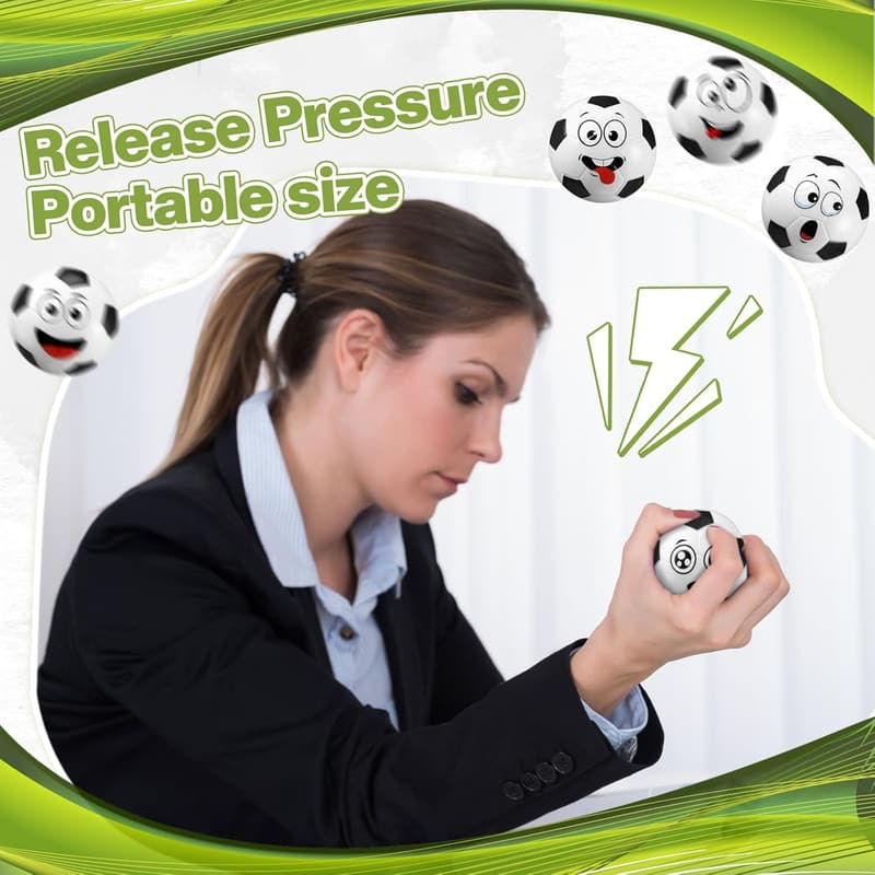 Mini Face Soccer Stress Balls - 24 Pcs Fidget Toys for Kids