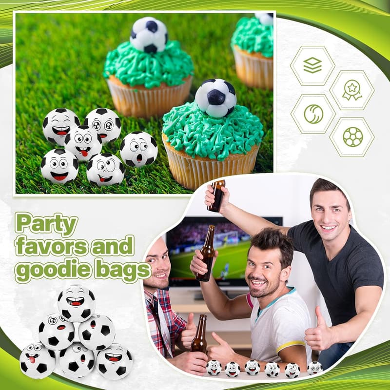 Mini Face Soccer Stress Balls - 24 Pcs Fidget Toys for Kids