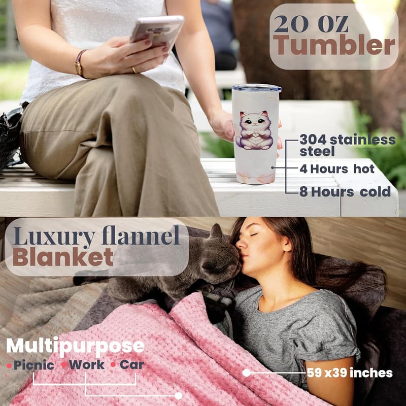 Cat Lover Gift Set for Women - Cool Cat Mom Presents
