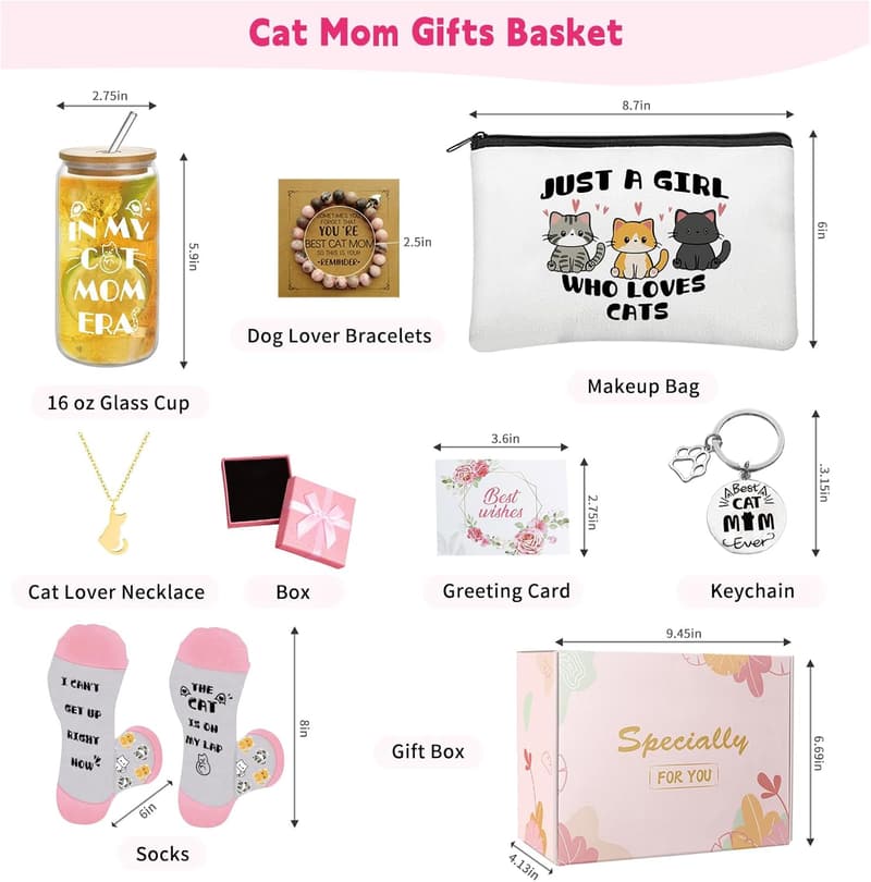 Cat Mom Gift: Essentials for Cat Lovers (White)