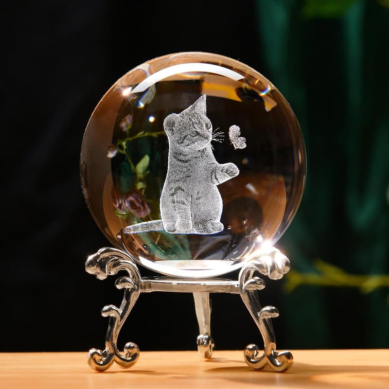 Cat Lover Crystal Ball Décor for Women