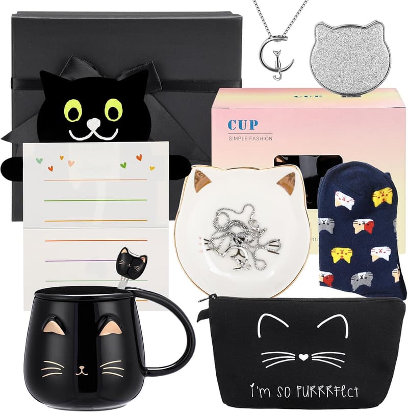 Cat Lover Gift Basket for Women - Perfect Cat Mom Birthday Gift