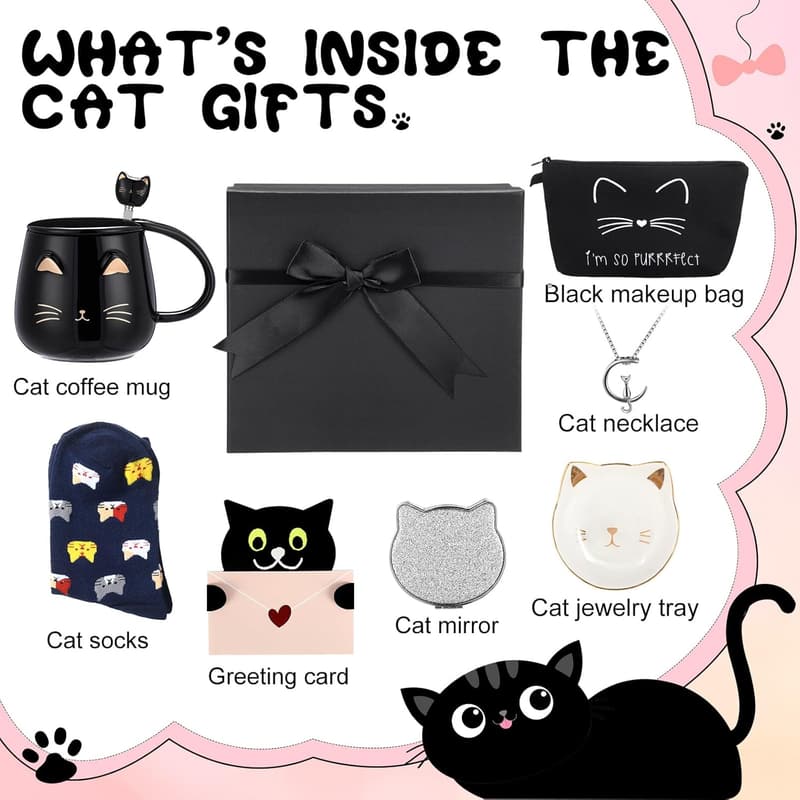 Cat Lover Gift Basket for Women - Perfect Cat Mom Birthday Gift