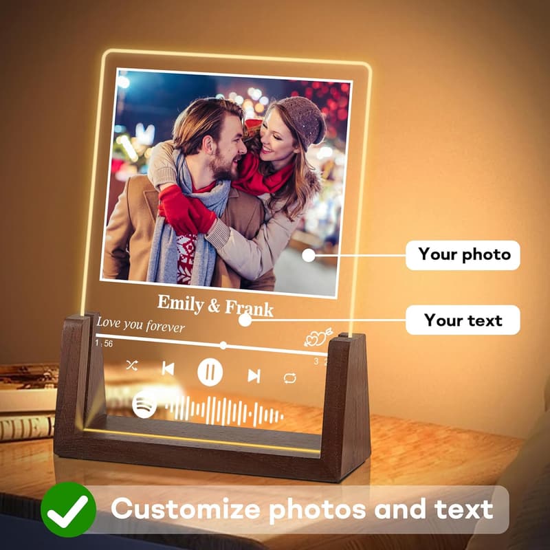 Customized Spotify Song Acrylic Plaque - Perfect for Couples