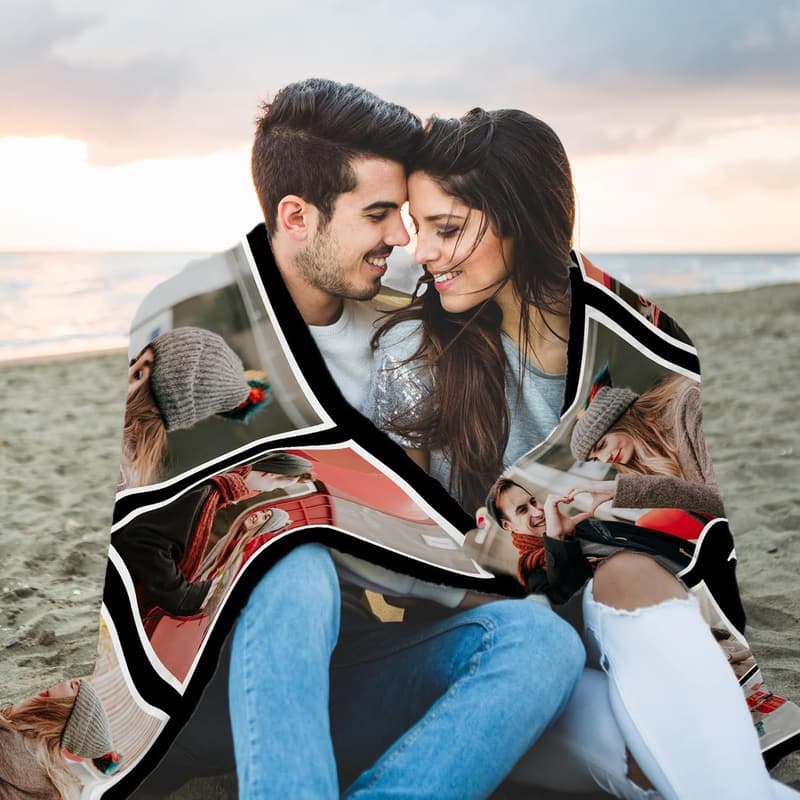 Personalized Photo Blanket for Valentine's Day Couples