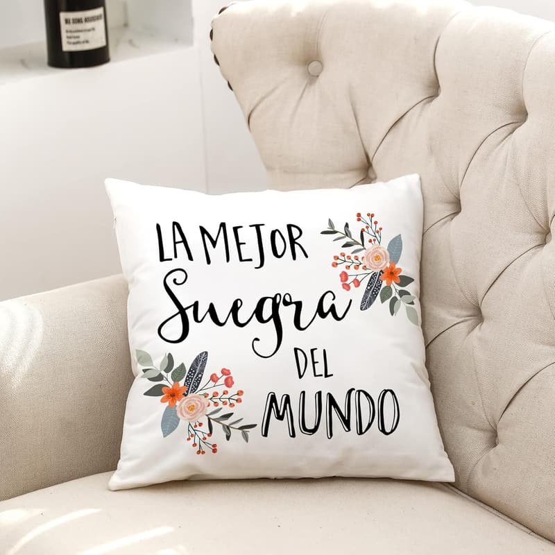 Best Mother-in-Law Throw Pillow Cover - Decorative Cushion 18x18