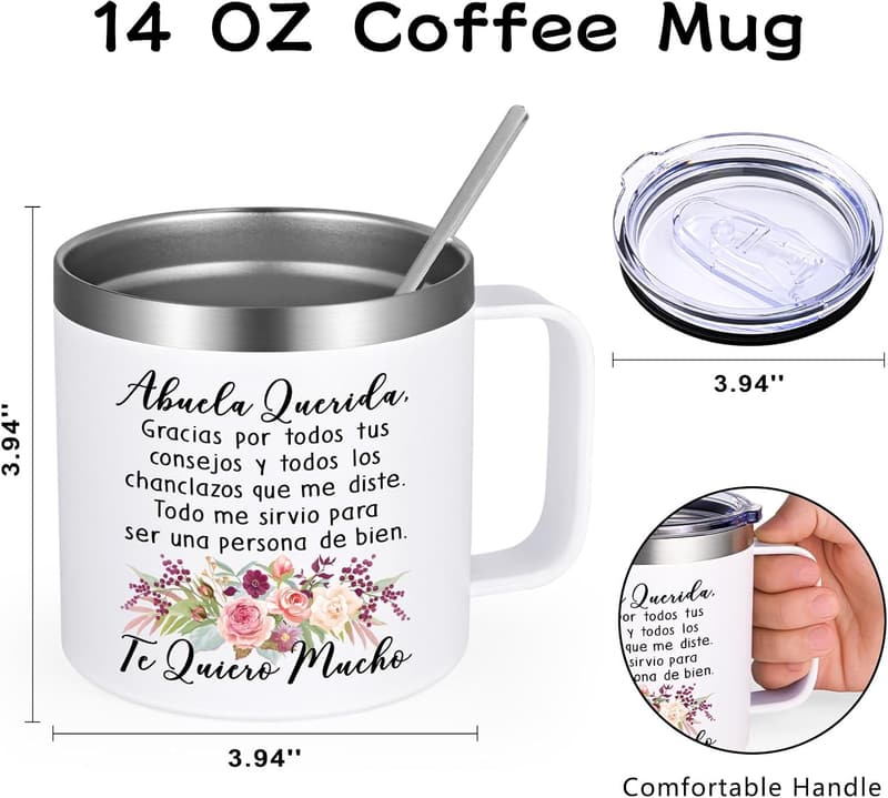 Mother's Day Gifts: Stainless Steel Coffee Mug for Grandma (14oz)
