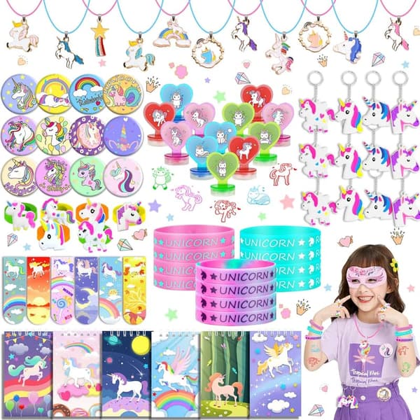 Unicorn Birthday Party Favor Set - 78 pcs for Girls