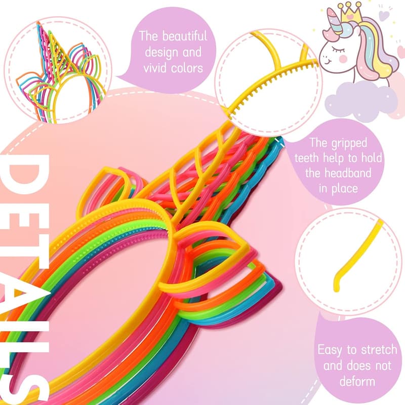 Unicorn Birthday Party Headbands - 24 Pack for Girls