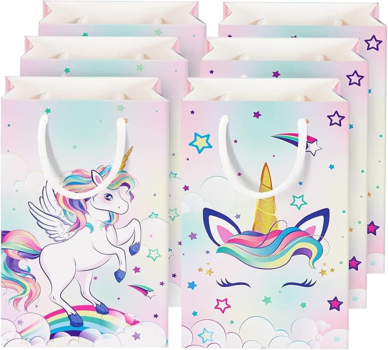 Unicorn Birthday Party Favor Bags - 16PCS Rainbow Gift Bags