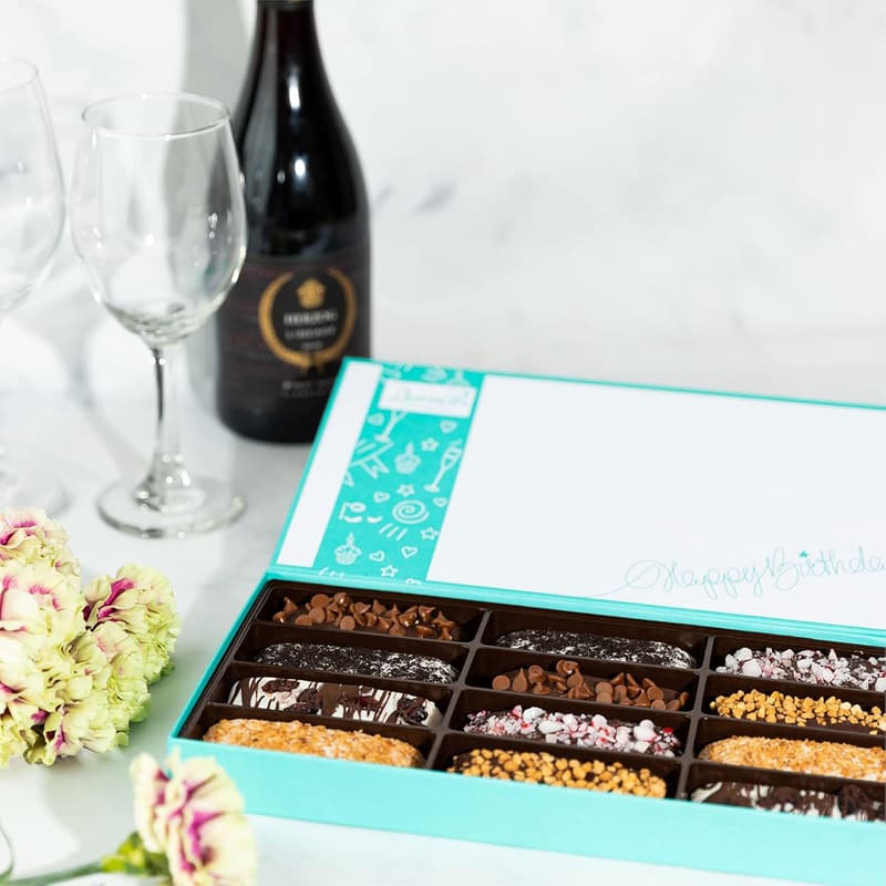 Gourmet Chocolate Biscotti Gift Basket for Birthdays