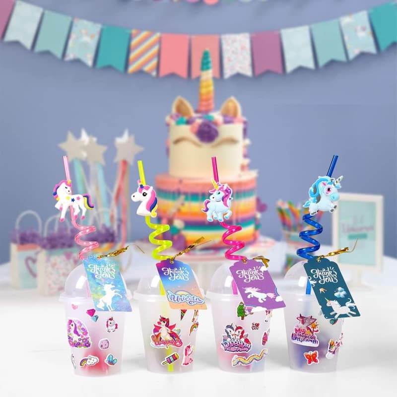 Personalized Unicorn Party Favor Goody Cups with Gifts