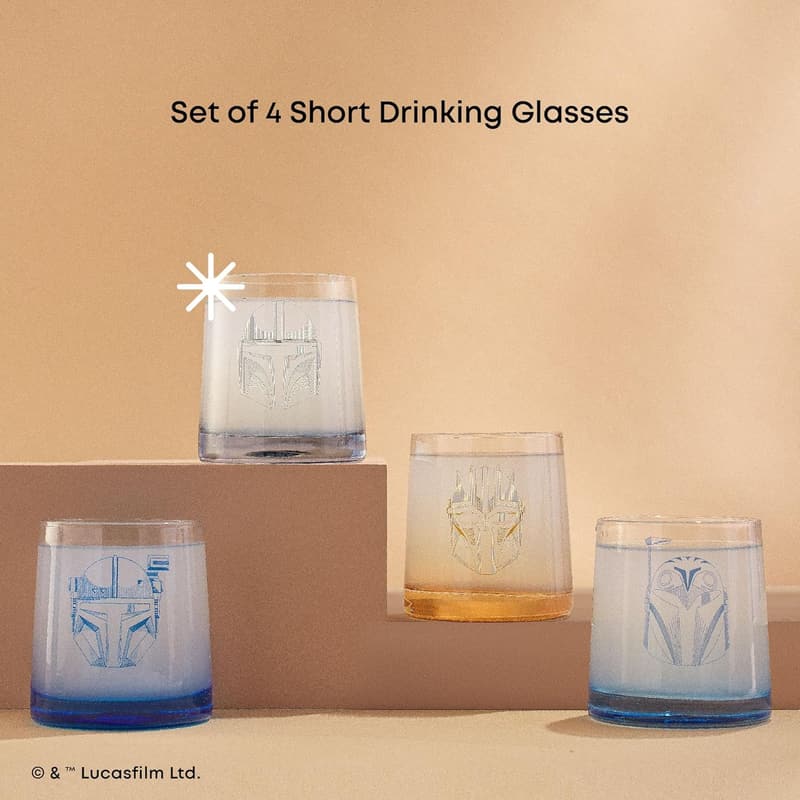 Star Wars The Mandalorian Short Drinking Glasses Set of 4