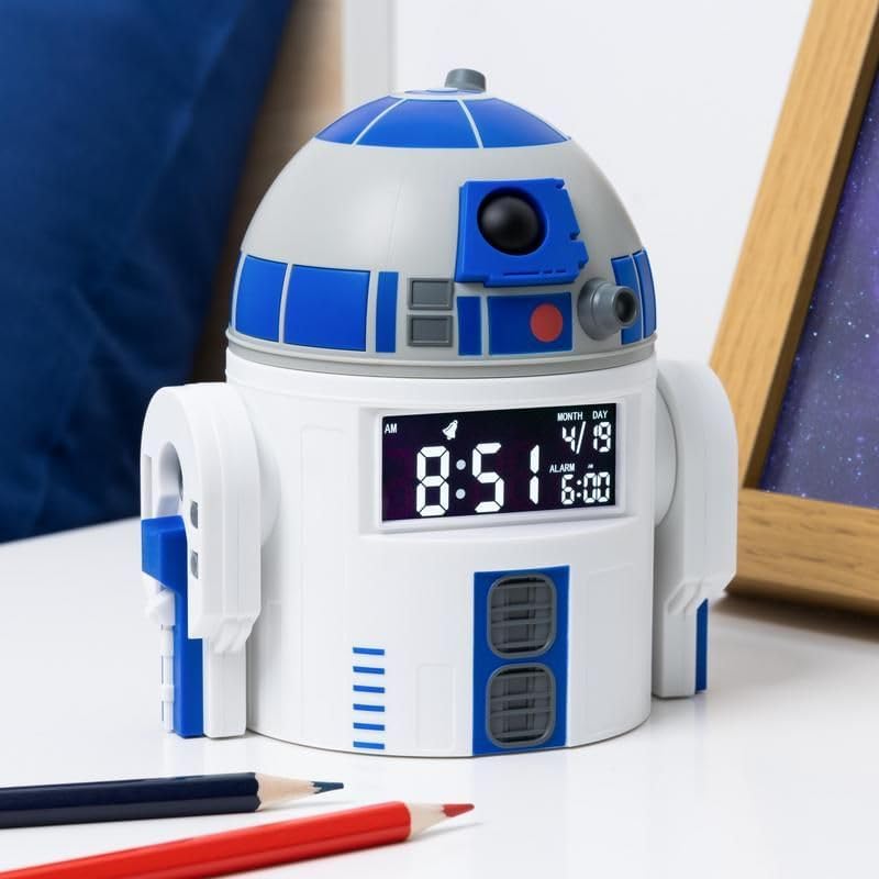 R2D2 Alarm Clock for Star Wars Fans - 13 cm Tall, USB Included