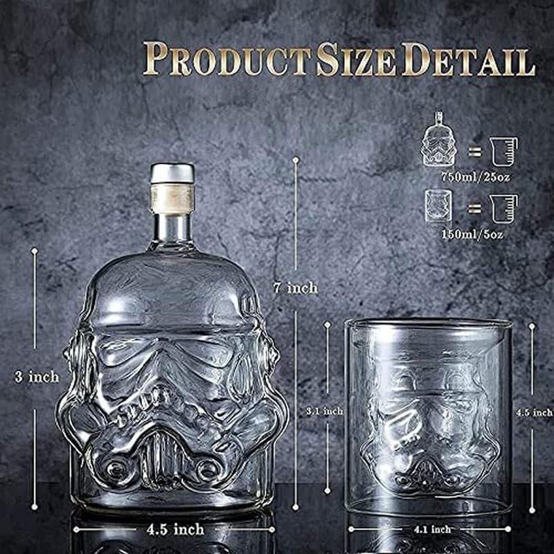 Stormtrooper Whiskey Decanter Set with 2 Glasses, 750ml