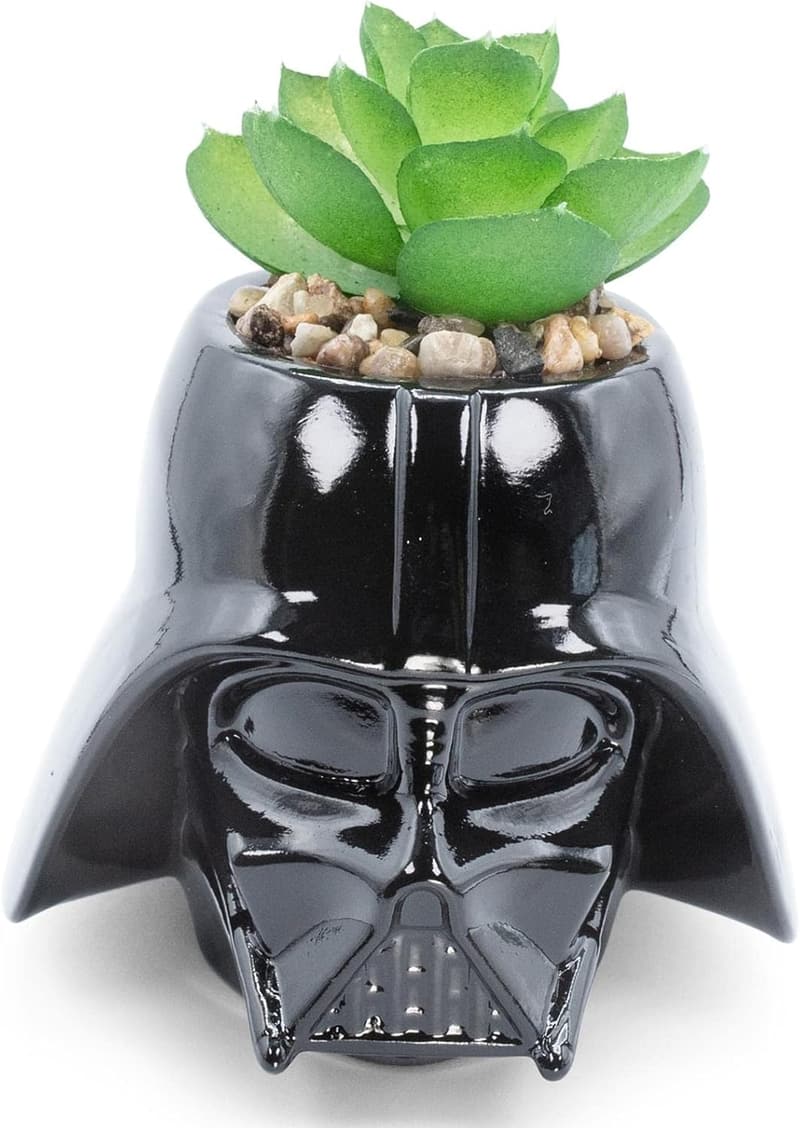 Darth Vader Ceramic Mini Planter with Artificial Succulent