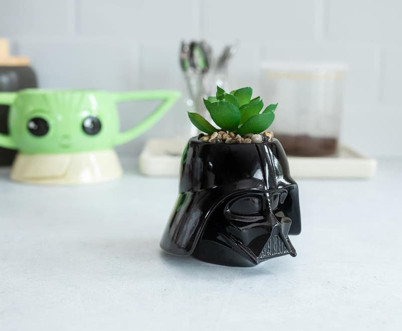 Darth Vader Ceramic Mini Planter with Artificial Succulent