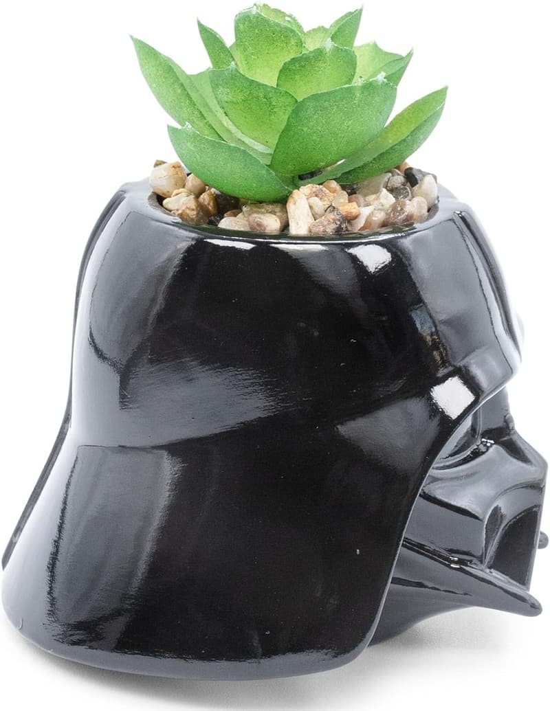 Darth Vader Ceramic Mini Planter with Artificial Succulent