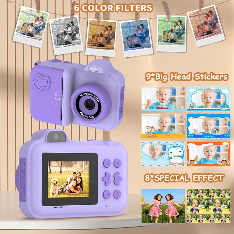 Kids Instant Print Camera - 1080P HD for Ages 4-12