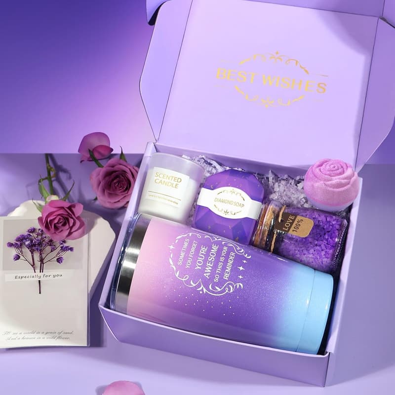 Happy Birthday Lavender Spa Gift Basket for Women