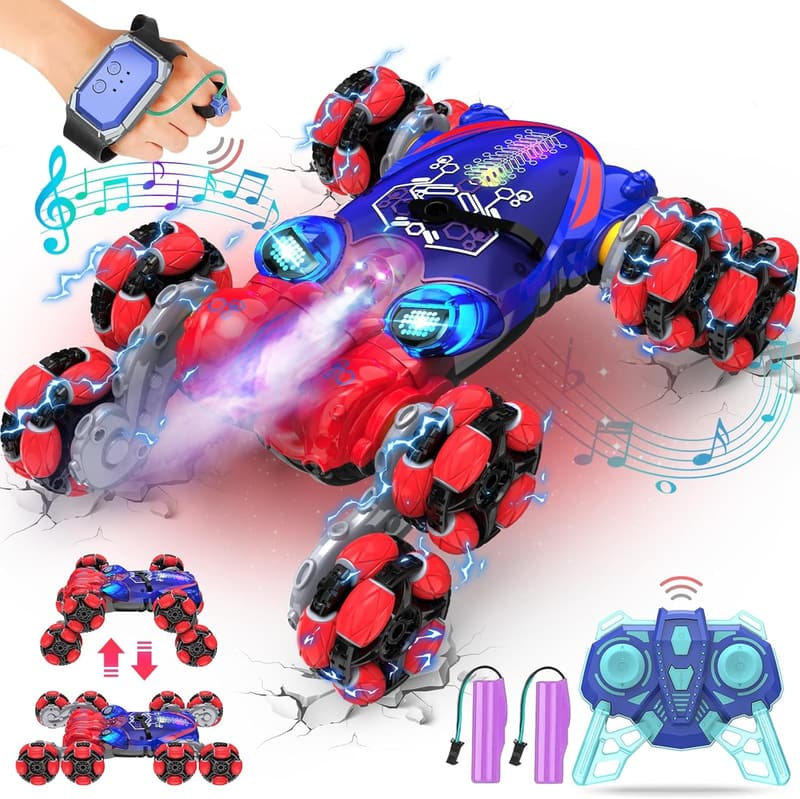 Gesture Sensing RC Car with Spray & Light - Kids' Stunt Toy