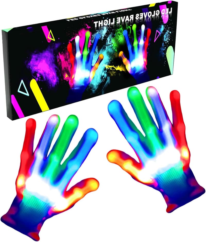 Rainbow LED Gloves for Kids & Adults - Party & Event Accessories