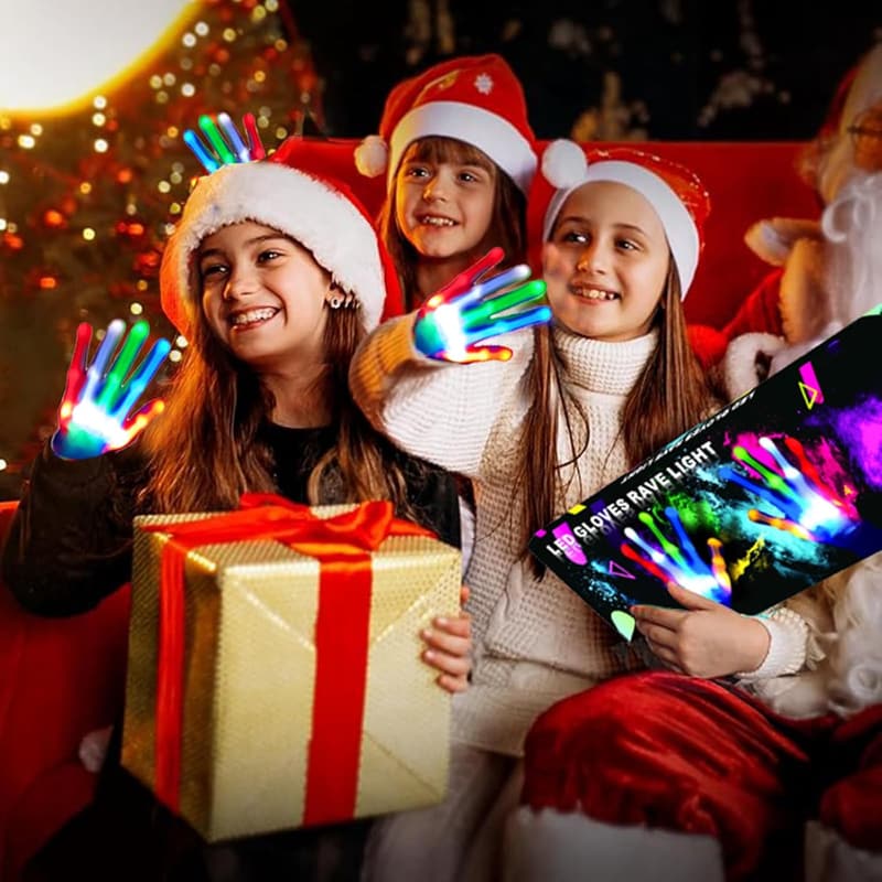 Rainbow LED Gloves for Kids & Adults - Party & Event Accessories