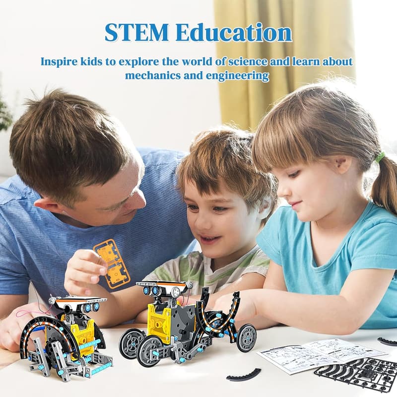 STEM Solar Robot Kit for Kids Age 8-12 - Birthday Gift