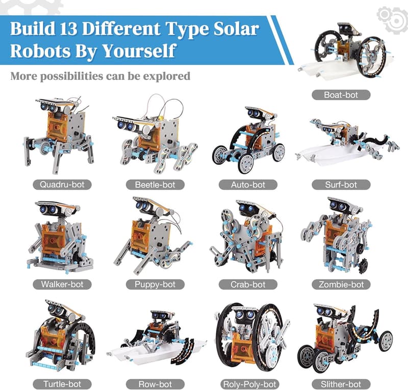 STEM Solar Robot Kit for Kids Age 8-12 - Birthday Gift