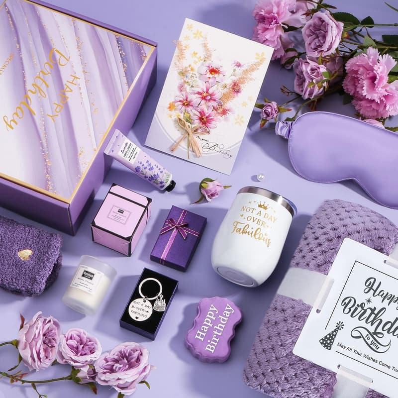 Spa Birthday Gift Basket for Women with Blanket