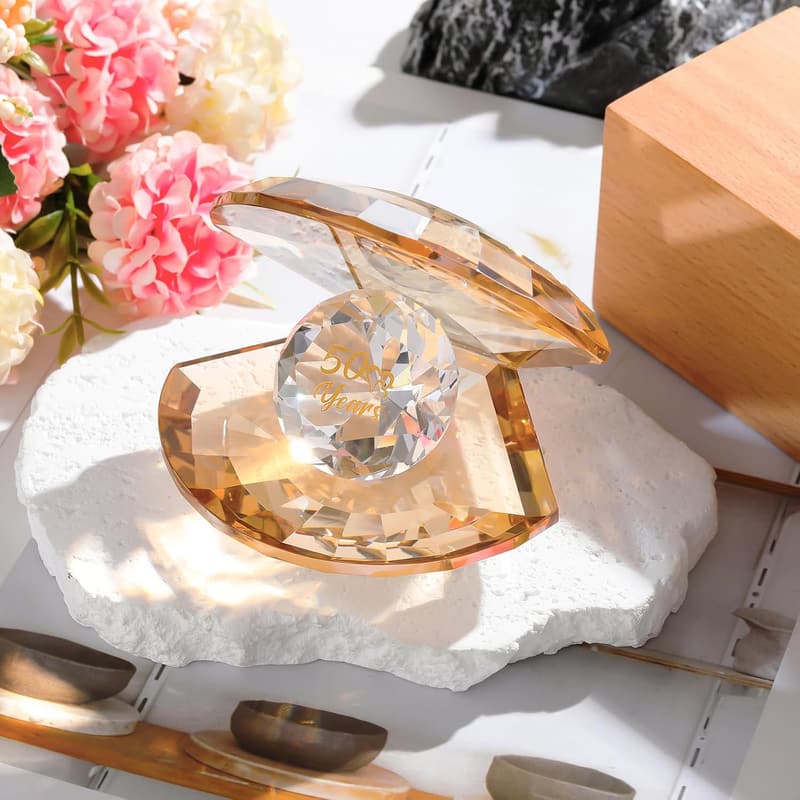 50th Wedding Anniversary Amber Shell Gifts for Couples