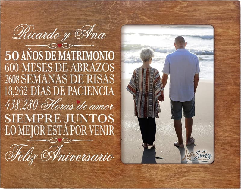50th Anniversary Personalized Picture Frame for Couples