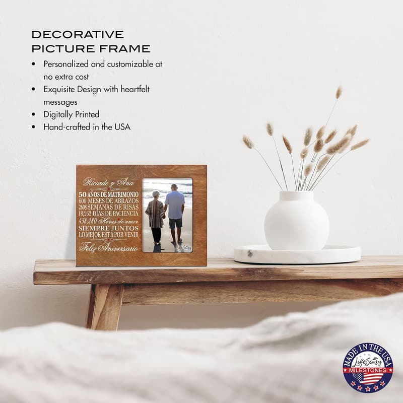 50th Anniversary Personalized Picture Frame for Couples