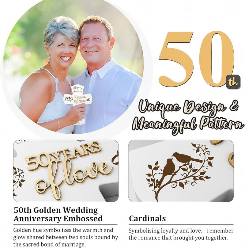50th Wedding Anniversary Religious Cross Gift for Couples
